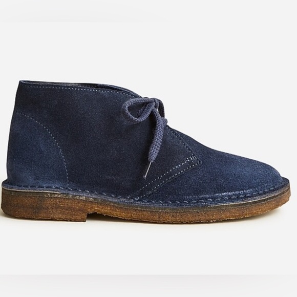 NWT J. Crew Crewcuts Boys Suede Macallister Lace Up Boots Shoes Navy Blue Sz 2